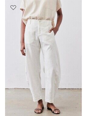 Ruti The Uptown Loose Linen Barrel Pants Vintage White Women’s Size 4